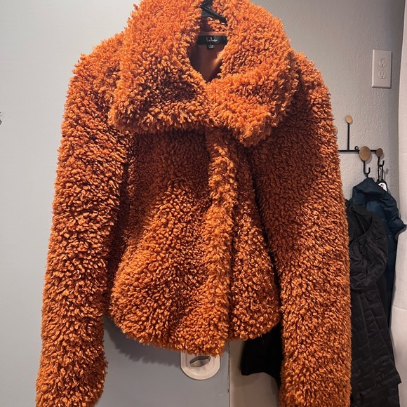 Cozy Rust Orange Teddy Jacket - Picture 3 of 5